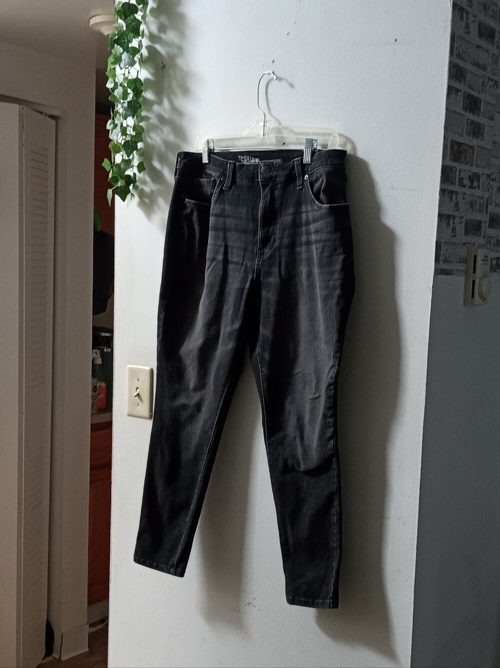 Women's Black High-rise Curry Skinny Jeans 14 Short